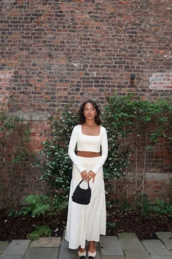 Glamorous Co-ords|Tops|Vanilla Square-Neck Crop-Top -