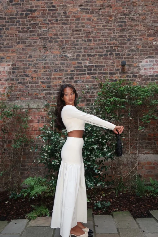 Glamorous Co-ords|Tops|Vanilla Square-Neck Crop-Top -