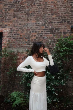 Glamorous Co-ords|Tops|Vanilla Square-Neck Crop-Top -