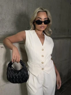 Glamorous Prom|Workwear|Vanilla Waistcoat Top -