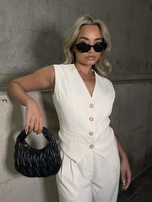 Glamorous Prom|Workwear|Vanilla Waistcoat Top -