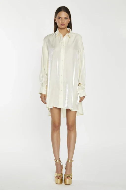 Glamorous Day Dresses|Party Dresses|Vanilla-Shimmer Shirt-Dress -