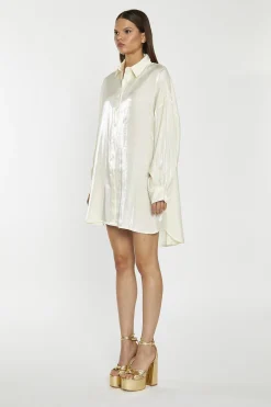 Glamorous Day Dresses|Party Dresses|Vanilla-Shimmer Shirt-Dress -