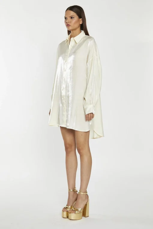 Glamorous Day Dresses|Party Dresses|Vanilla-Shimmer Shirt-Dress -