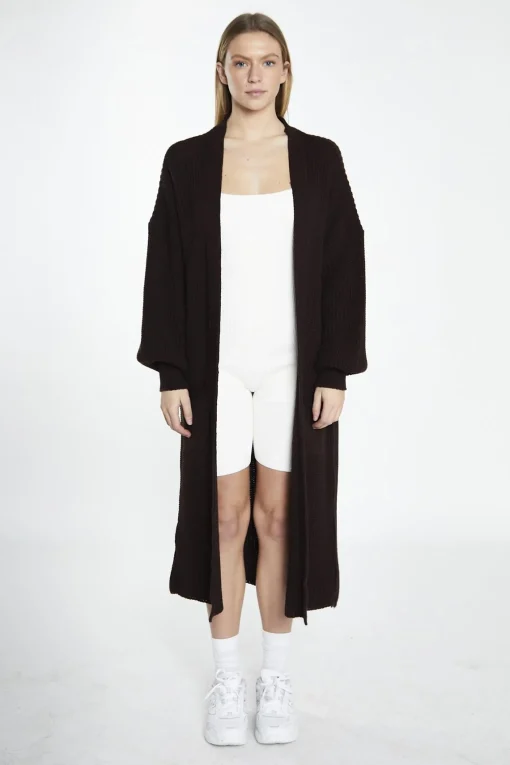 Glamorous Cardigans|Walnut Longline-Cardigan -