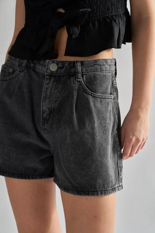 Glamorous Denim Shorts|Washed-Black Denim-Shorts -