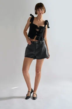 Glamorous Denim Shorts|Washed-Black Denim-Shorts -