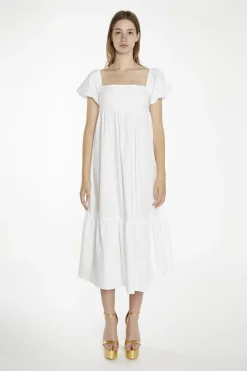Glamorous Day Dresses|Midi & Midaxi Dresses|White Babydoll Midaxi-Dress -
