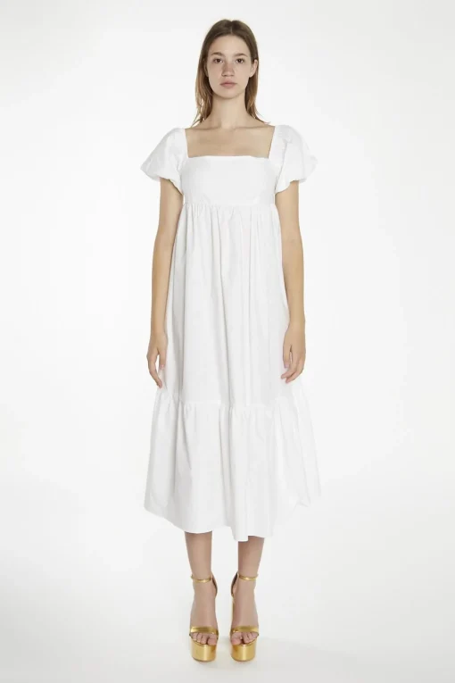 Glamorous Day Dresses|Midi & Midaxi Dresses|White Babydoll Midaxi-Dress -