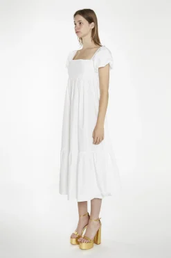 Glamorous Day Dresses|Midi & Midaxi Dresses|White Babydoll Midaxi-Dress -