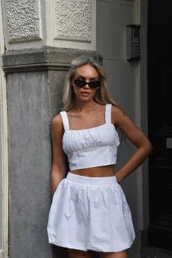 Glamorous Mini Skirts|White Balloon Mini-Skirt -
