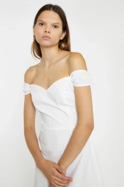 Glamorous Chic Escapes|Day Dresses|White Bardot Mini-Dress -