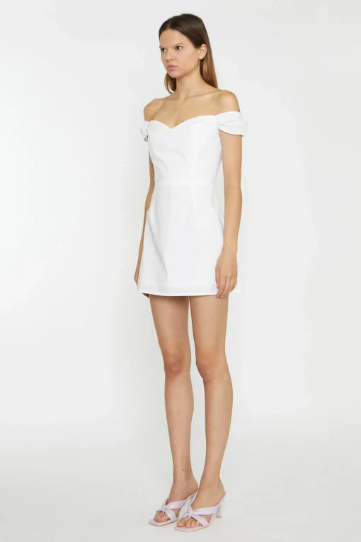 Glamorous Chic Escapes|Day Dresses|White Bardot Mini-Dress -