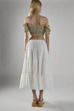 Glamorous Midi & Midaxi Skirts|White Chiffon Tiered Midaxi-Skirt -
