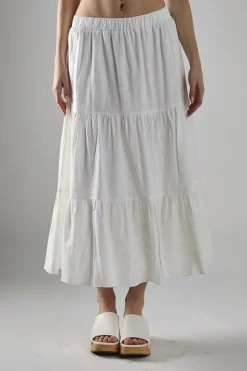 Glamorous Midi & Midaxi Skirts|White Chiffon Tiered Midaxi-Skirt -