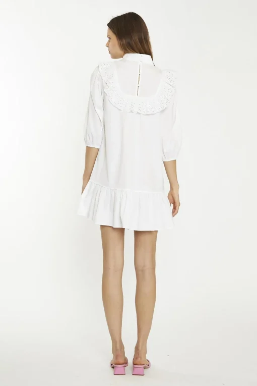 Glamorous Mini Dresses|Mini Dresses|White collared Shirt Mini-Dress -