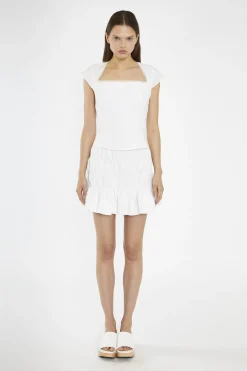 Glamorous Chic Escapes|Blouses & Shirts|White Cut-Out Back Top -