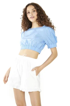 Glamorous Woven Shorts|White Elasticated-Waistband Shorts -