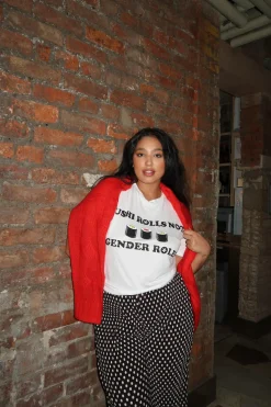 Glamorous Glamorous Curve|White Gender roll T shirt -