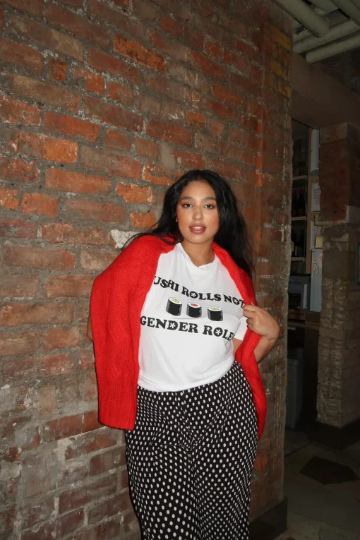 Glamorous Glamorous Curve|White Gender roll T shirt -