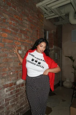 Glamorous Glamorous Curve|White Gender roll T shirt -