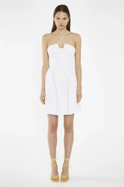 Glamorous Day Dresses|Mini Dresses|White Halterneck Corset Mini-Dress -