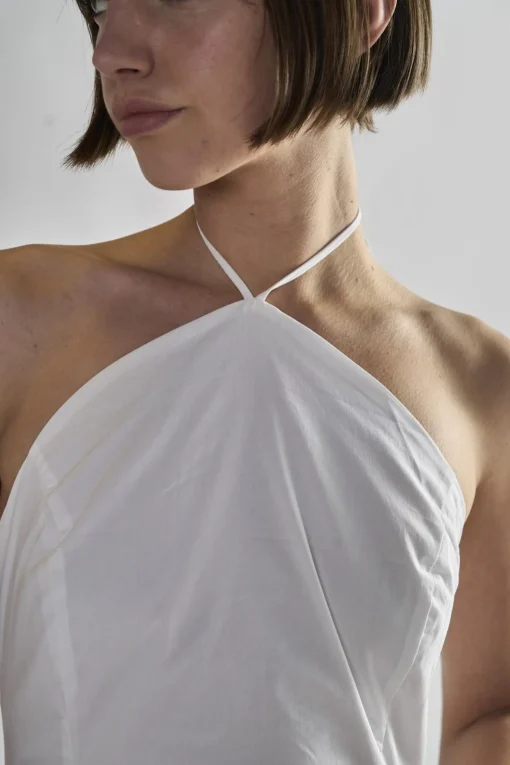 Glamorous Day Dresses|Midi & Midaxi Dresses|White Halter-Neck Midi-Dresses -