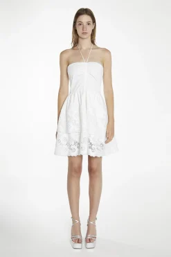 Glamorous Chic Escapes|Day Dresses|White Halterneck Mini-Dress -