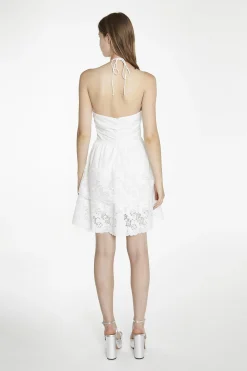 Glamorous Chic Escapes|Day Dresses|White Halterneck Mini-Dress -
