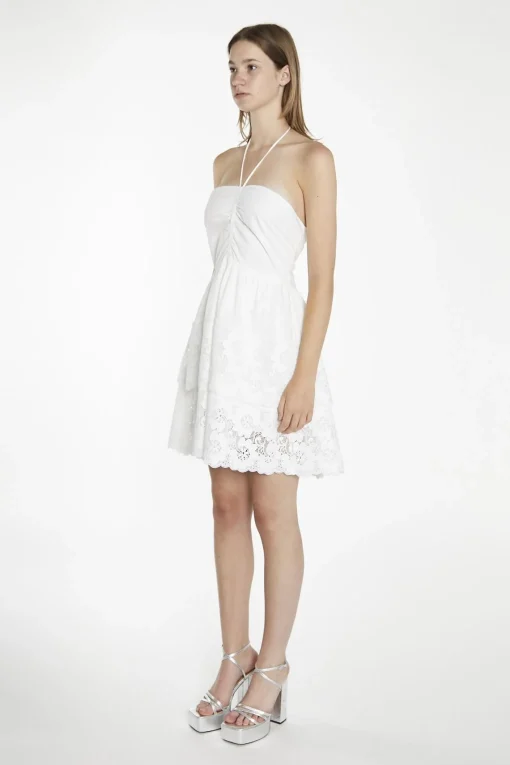 Glamorous Chic Escapes|Day Dresses|White Halterneck Mini-Dress -