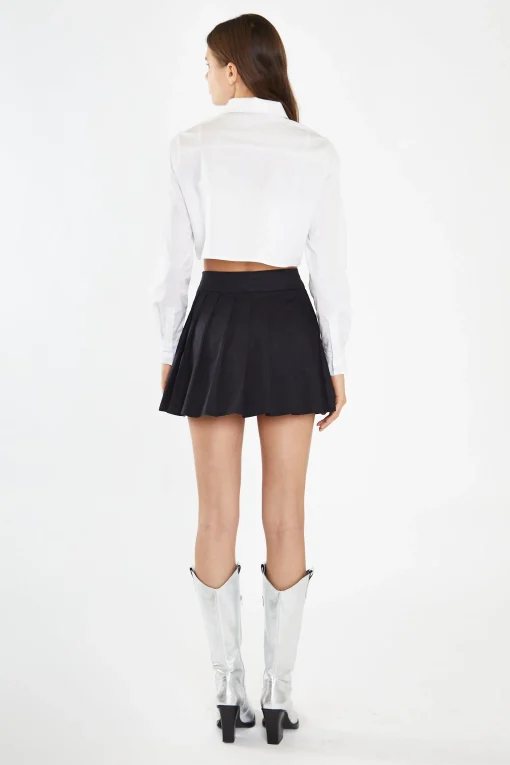 Glamorous Workwear|Blouses & Shirts|White Heart Cut-Out Crop-Shirt -