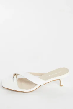 Glamorous Heels|Sandals|White Kitten Heel Kitten Heel-Heeled Sandal -