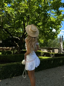 Glamorous Co-ords|Tops|White Lace-Up Crop-Top -