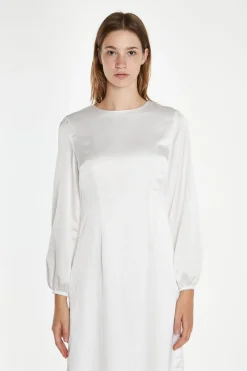 Glamorous Best Dressed Guest|Midi & Midaxi Dresses|White Long-Sleeve Midi-Dress -