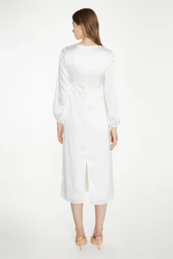 Glamorous Best Dressed Guest|Midi & Midaxi Dresses|White Long-Sleeve Midi-Dress -