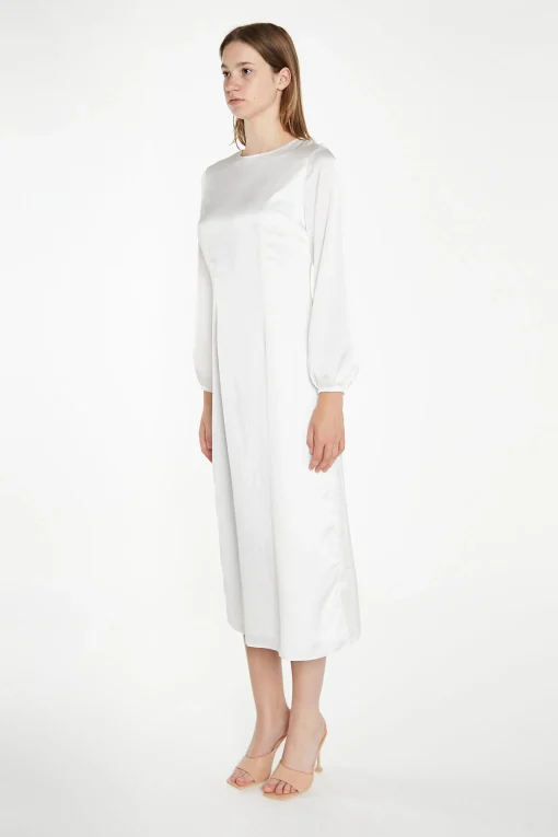 Glamorous Best Dressed Guest|Midi & Midaxi Dresses|White Long-Sleeve Midi-Dress -