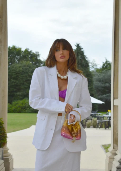 Glamorous Chic Escapes|Glamorous Studio|White Oversized-Blazer -