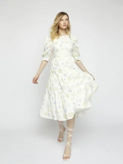 Glamorous Day Dresses|Midi & Midaxi Dresses|White Pastel Broderie Midi Dress -
