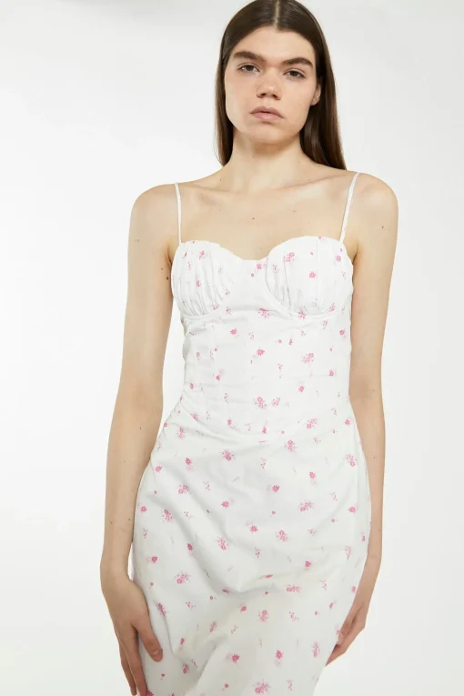 Glamorous Go To Partywear|Chic Escapes|White Pink Floral Corset Mini-Dress -