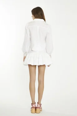 Glamorous Mini Skirts|White Pleated Mini-Skirt -