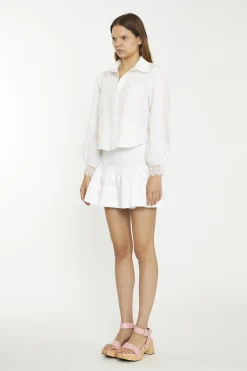 Glamorous Mini Skirts|White Pleated Mini-Skirt -