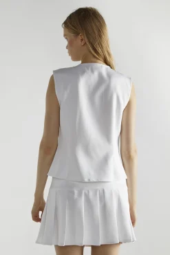 Glamorous Mini Skirts|White Pleated Mini-Skirt -