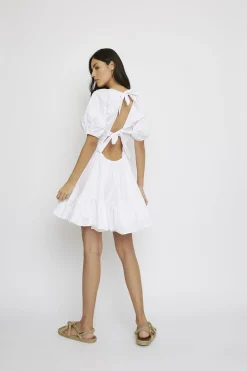Glamorous Day Dresses|Mini Dresses|White Ruffle Hem Mini-Dress -
