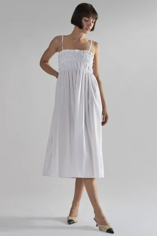 Glamorous Day Dresses|Midi & Midaxi Dresses|White Ruffled Midi-Dresses -