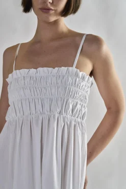 Glamorous Day Dresses|Midi & Midaxi Dresses|White Ruffled Midi-Dresses -
