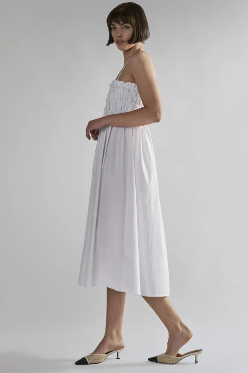 Glamorous Day Dresses|Midi & Midaxi Dresses|White Ruffled Midi-Dresses -