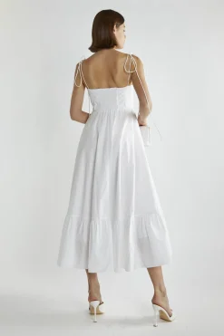 Glamorous Midi & Midaxi Dresses|Midi & Midaxi Dresses|White Scoop-Neck Midi-Dresses -