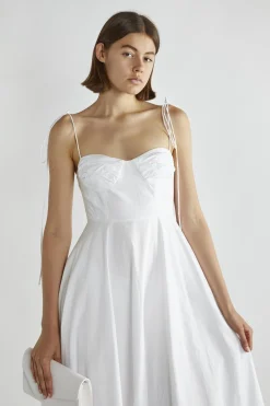 Glamorous Midi & Midaxi Dresses|Midi & Midaxi Dresses|White Scoop-Neck Midi-Dresses -