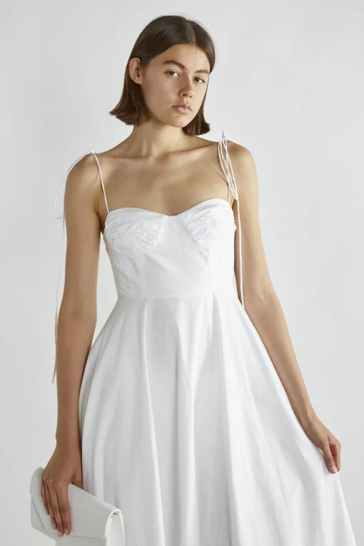 Glamorous Midi & Midaxi Dresses|Midi & Midaxi Dresses|White Scoop-Neck Midi-Dresses -