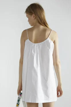 Glamorous Mini Dresses|Mini Dresses|White Scoop-Neck Tie Detailing Mini-Dress -